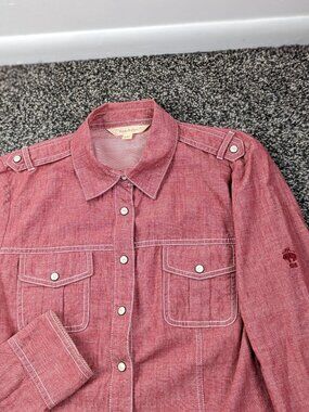 Brooks Brothers Shirt Chambray Western Pearl Snap L/S Button Red Womens 4
